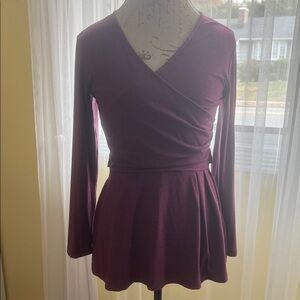 Betabrand Purple Wrap Top